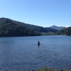I'm really looking foward to swimming in the fjord, but that's possible only after the swimming test we have next week